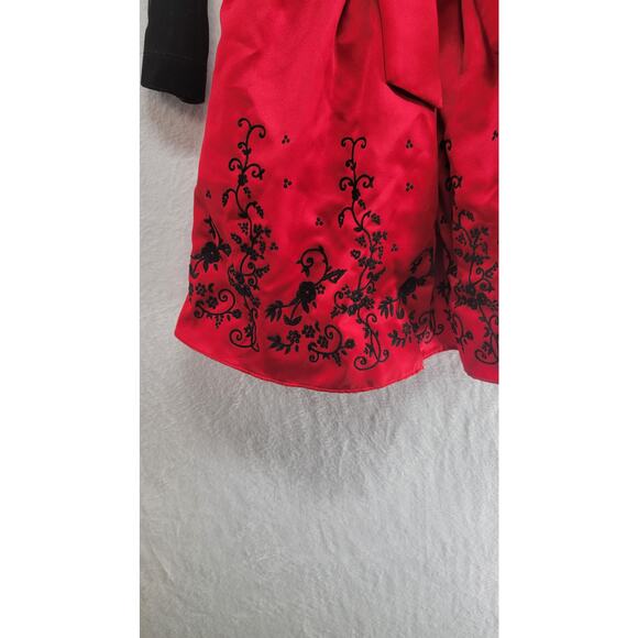 Girls Rare Editions Dress Velvet and Red SZ 3T - Picture 3 of 8